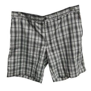 PGA Tour Mens Gray Plaid Golf Shorts Size 38